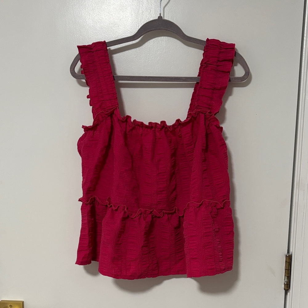 Ruffled Pink Sleeveless Top